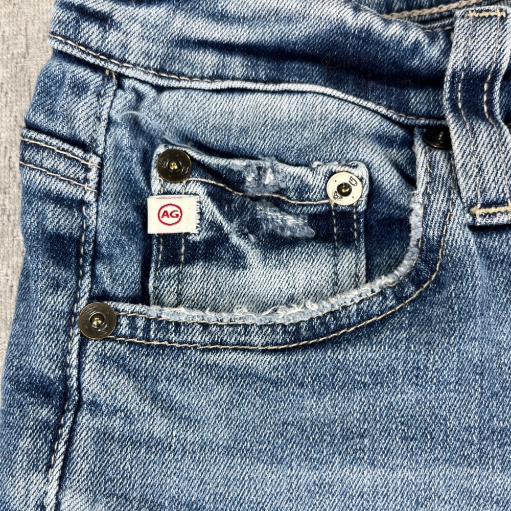 AG Adriano Goldschmied Bootcut Jeans Women 26/25X26 Blue Raw Hem High Rise - Picture 16 of 16